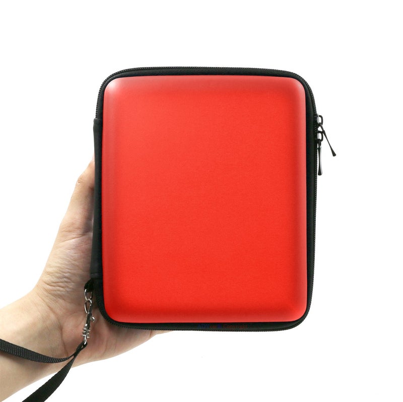 ADVcer 2DS Case, EVA Waterproof Hard Shield Protective Carrying Case with Hand Wrist Strap and Double Zipper Compatible with Nintendo 2DS (Reddish Orange) - Image 1